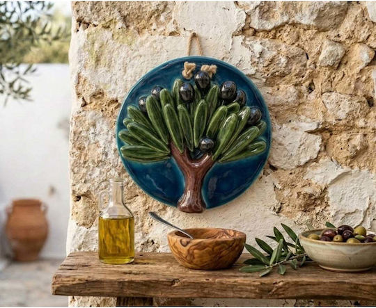 SteweHome Handmade Green Ceramic Wall Decor 19cm