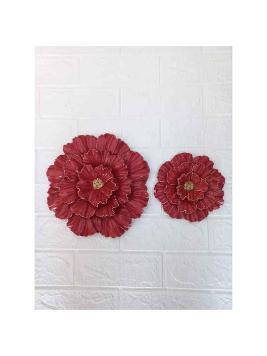 SteweHome Wall Decor Burgundy 25x25cm 2pcs