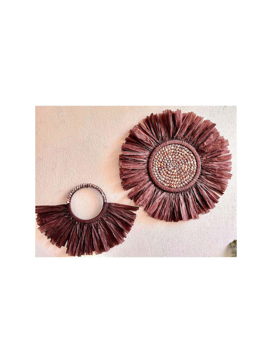 SteweHome Macrame Handmade Brown Fabric Wall Decor 2 Pieces