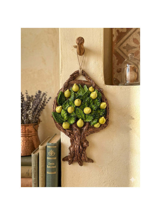 SteweHome Handmade Yellow Ceramic Wall Decor 28x18cm