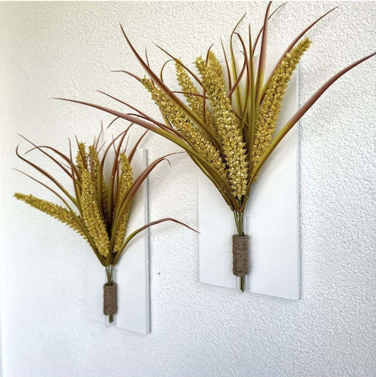 SteweHome Wanddekoration Gelbe aus Hölzernes 30x14cm 2Stücke