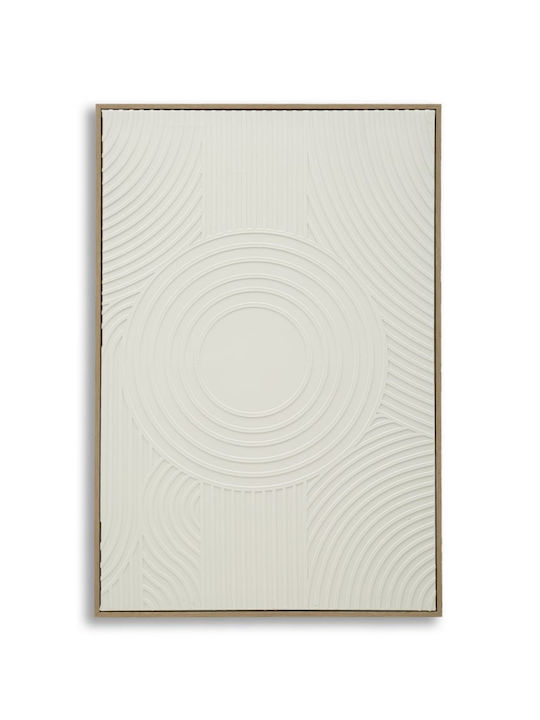 Modern Design Embossed White Color Frame Painting 80x3.8x120cm