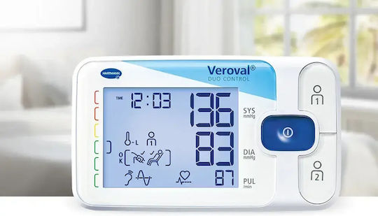 Дигитален апарат за кръвно налягане Hartmann Veroval Duo Control #9298832 20-12 За горна част на ръката Размер M Бял Отворена кутия Артикул