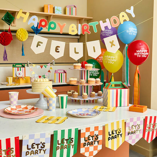 Banner "let's Party" Πολύχρωμo Playful Brights
