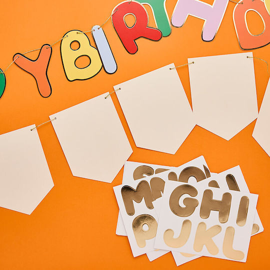 Σετ Γιρλάντα "happy Birthday" Πολύχρωμη & Banner Personalised Playful Brights