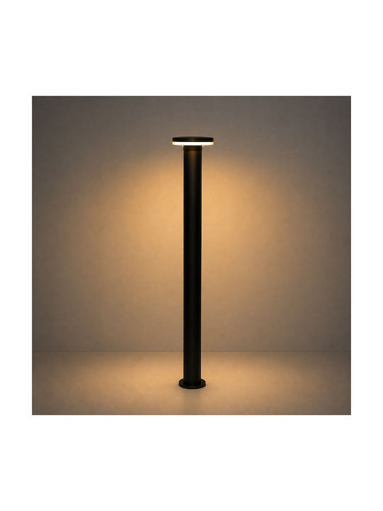 Zambelis Lights Φωτιστικό Κολωνάκι LED Εξωτερικού Χώρου 12W με Θερμό Λευκό Φως Μαύρο
