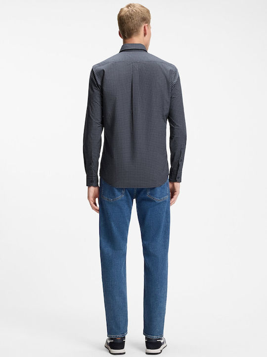 Long Sleeve Regular Fit Checked Navy Blue Shirt