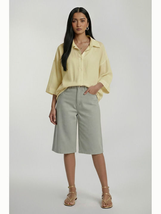 Long Sleeve Women's Shirt Yellow Monochrome