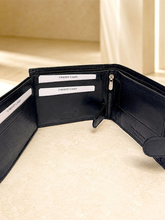 Portofel bărbătesc de călătorie din piele cu RFID Negru