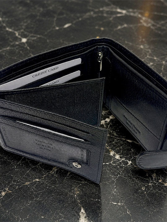 Portofel bărbătesc de călătorie din piele cu RFID Negru