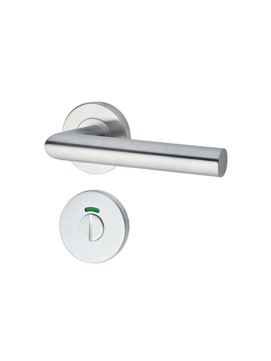 Yale Silver Middle Door Lever