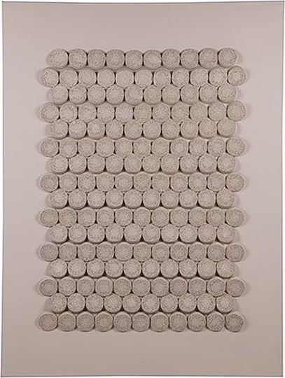Handgefertigtes Gemälde 812-20122 ESTHETI Segeltuch Kreise Taupe Farbe 90x3.5x120cm