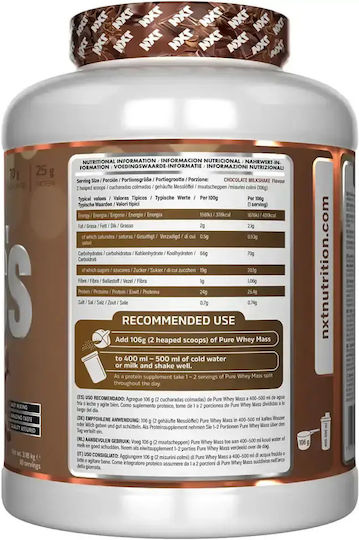 Nxt Nutrition Pure Whey Mass Protein with Chocolate Milkshake Flavor 3.2kg