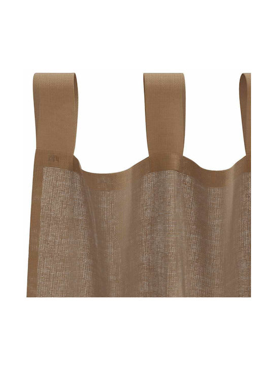 vidaXL Set Window Curtains with Tab Tops Light Brown 140x140cm