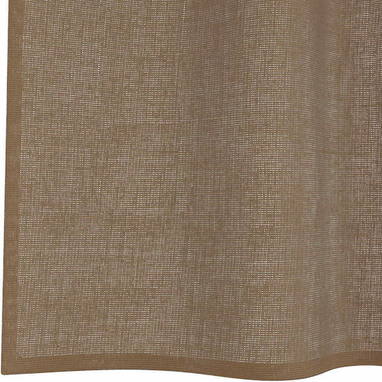 vidaXL Set of Window Curtains with Tab Top Voile Light Brown 140x140cm