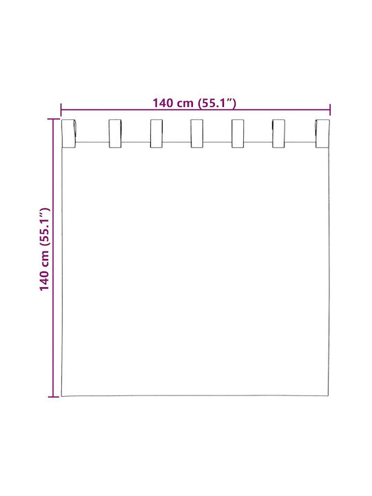 vidaXL Set Window Curtains with Tab Tops Light Brown 140x140cm