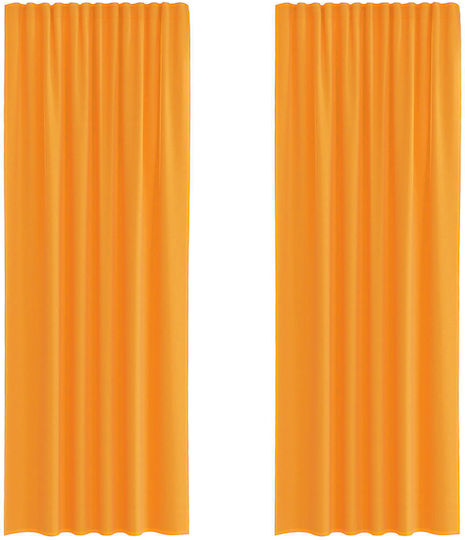vidaXL Комплект Пердета И Завеси С Презрамки Voile Оранжев 140x260см