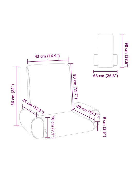 Vielseitiger Sitzsack Pouf Offenes Grau 68x51x56cm