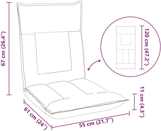 Vielseitiger Sitzsack Pouf Braune 55x61x70cm