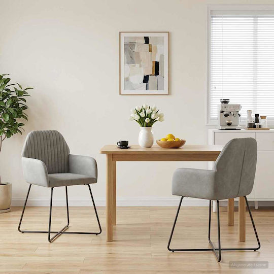 Dining Armchairs 55x50x84cm 2 Pieces Grey Dining Armchairs 55x50x84cm 2 Pieces Grey