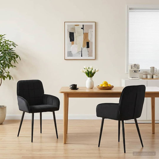 Dining Armchairs 57x50x85cm 2 Pieces Black Dining Armchairs 57x50x85cm 2 Pieces Black