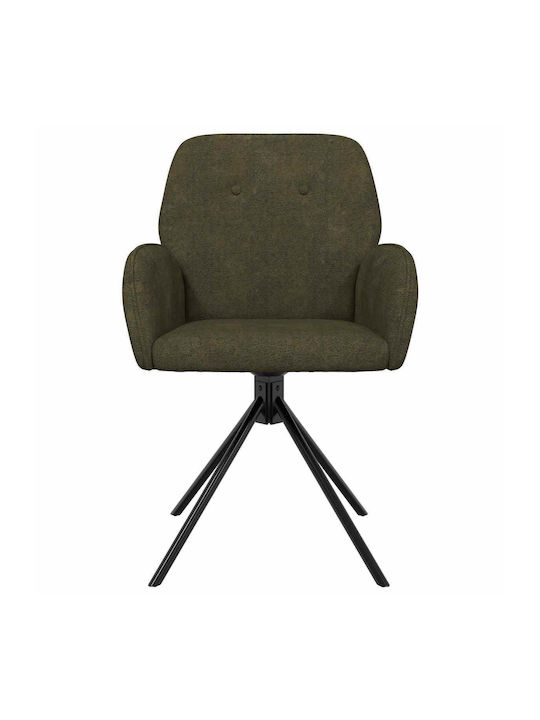 Dining Armchairs With Genuine Leather Green 2 Pieces 54x55x86cm