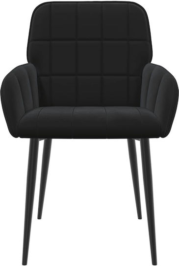 Velvet Black Dining Armchairs 2 Pieces 57x50x85 cm