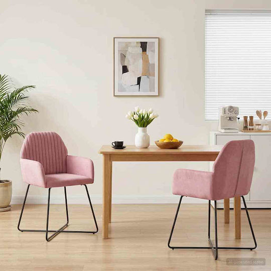 Dining Armchairs 55x50x84cm 2 Pieces Pink Dining Armchairs 55x50x84cm 2 Pieces Pink