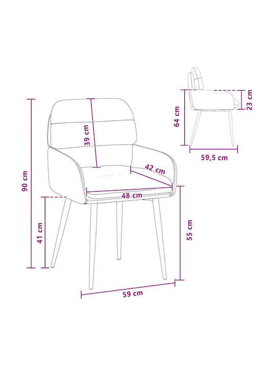 Samt Ess- und Küchenstühle Türkise 2Stücke 59x59.5x90cm