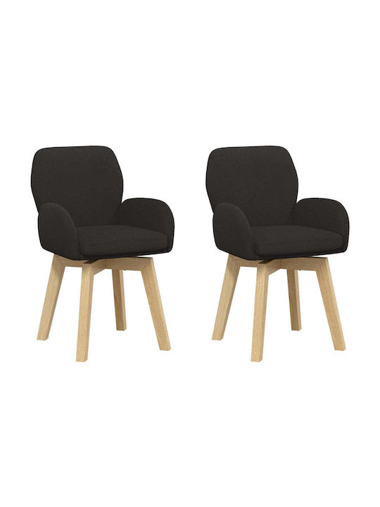 Dining Armchairs With Black Fabric Upholstery 2 Pieces 54x58x87cm