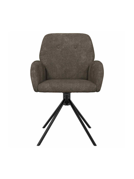 Dining Armchairs With Genuine Grey Leather 2 Pieces 54x55x86cm