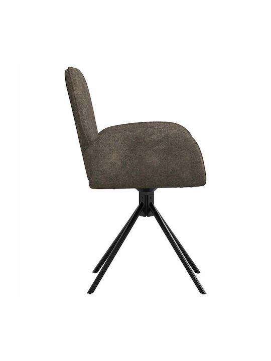 Dining Armchairs With Genuine Grey Leather 2 Pieces 54x55x86cm