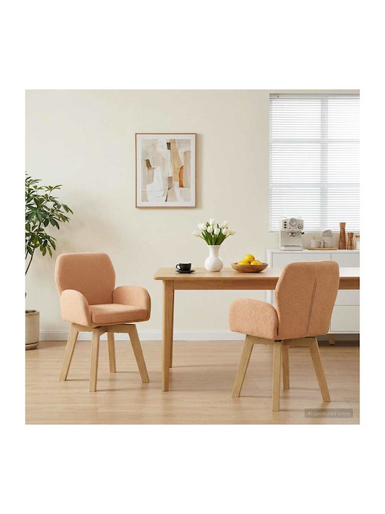 Dining Armchairs With Beige Fabric Upholstery 2 Pieces 54x58x87cm