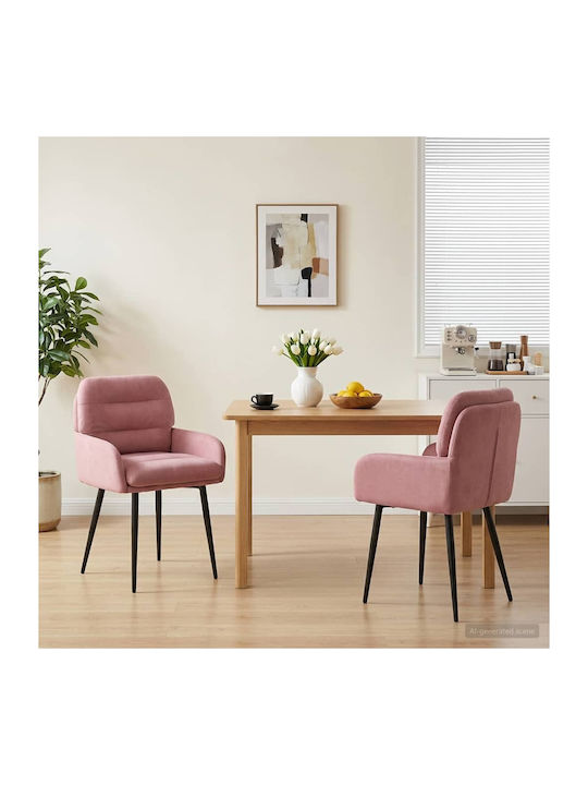 Samt Ess- und Küchenstühle Rosa 2 Stück 59x59.5x90cm
