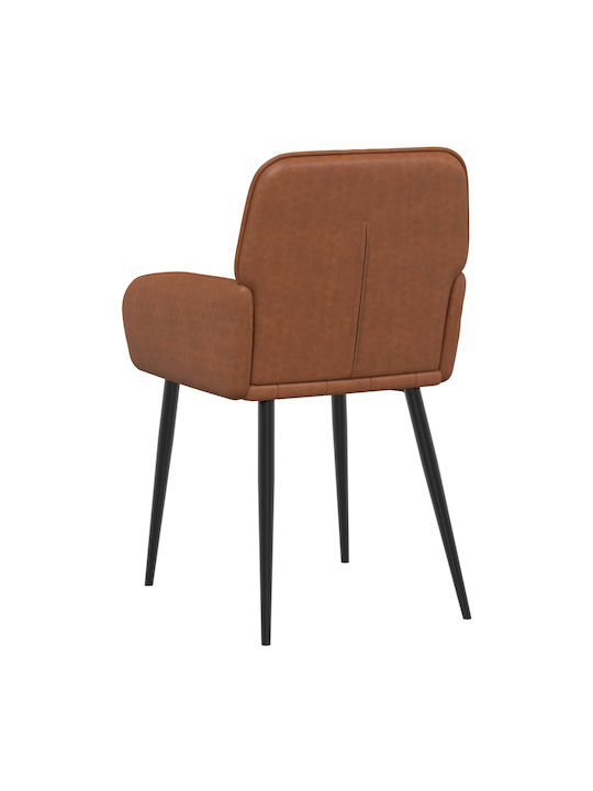 Dining Armchairs With Brown Artificial Leather Upholstery 2 Pieces 57x50x85cm