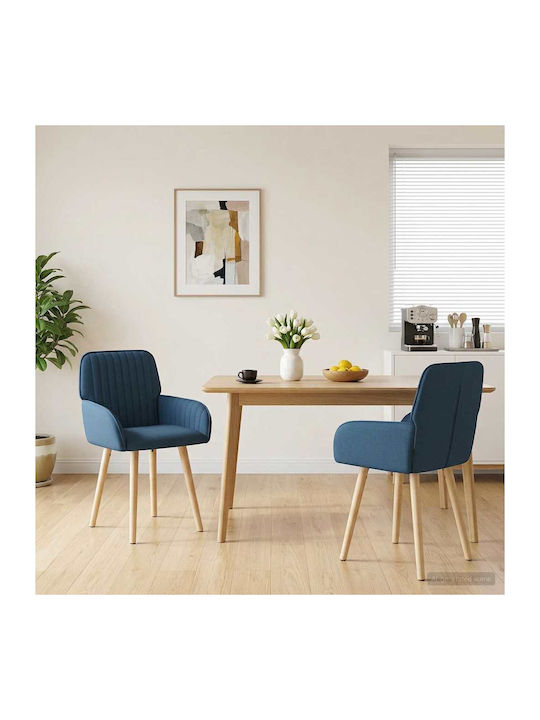 Dining Armchairs With Blue Fabric Upholstery 2 Pieces 56.5x50x87.5cm