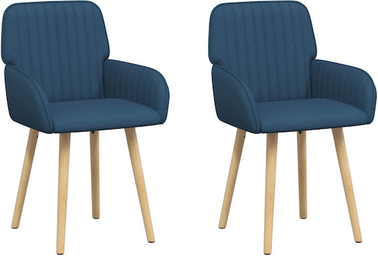Dining Armchairs With Blue Fabric Upholstery 2 Pieces 56.5x50x87.5cm