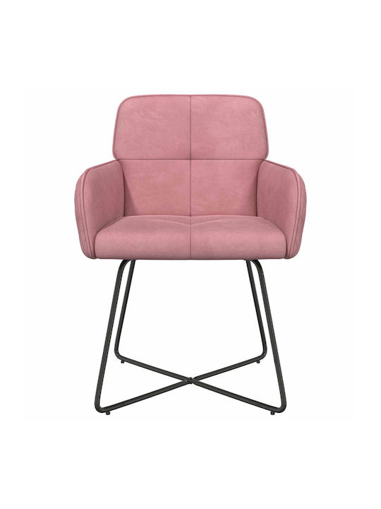 Velvet Pink Dining Armchairs 2 Pieces 59x56.5x86cm
