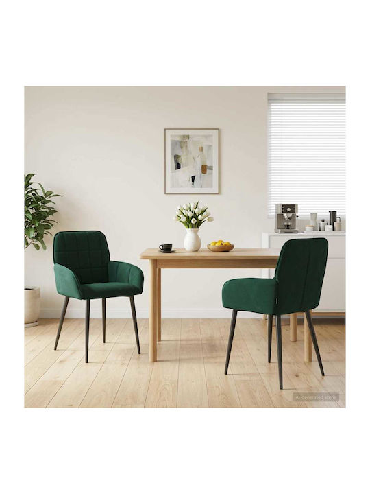 Velvet Green Dining Armchairs 2 Pieces 57x50x85 cm