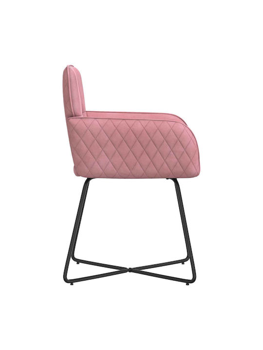 Velvet Pink Dining Armchairs 2 Pieces 59x56.5x86cm