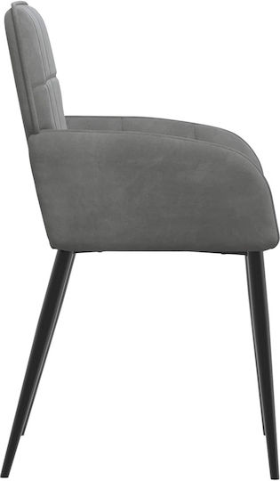 Dining Velvet Grey Armchairs 2 Pieces 57x50x85cm