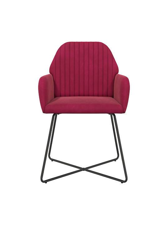 Velvet Red Dining Armchairs 2 Pieces 55x50x84cm