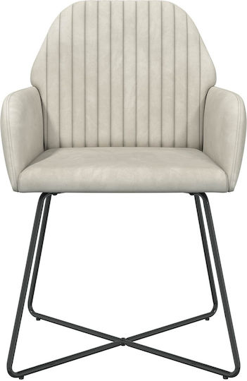 2er Set Samt Ess- und Küchenstühle Beigefarbene 55x50x84cm
