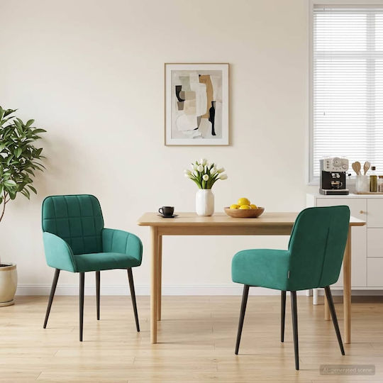 Dining Armchairs 57x50x85cm 2 Pieces Turquoise Dining Armchairs 57x50x85cm 2 Pieces Turquoise