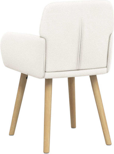 Dining Armchairs With Beige Fabric Upholstery 2 Pieces 59x57x85cm