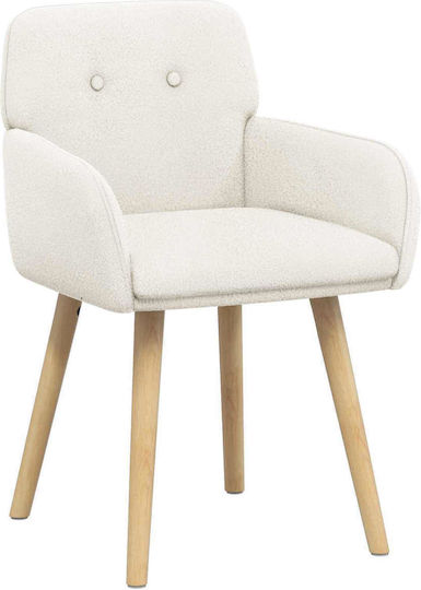 Dining Armchairs With Beige Fabric Upholstery 2 Pieces 59x57x85cm