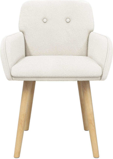 Dining Armchairs With Beige Fabric Upholstery 2 Pieces 59x57x85cm