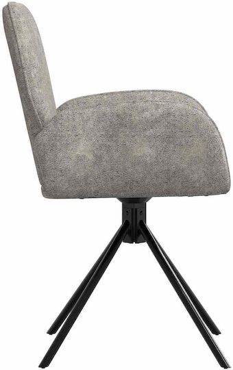 Dining Armchairs With Genuine Grey Leather 4 Pieces 54x55x86cm