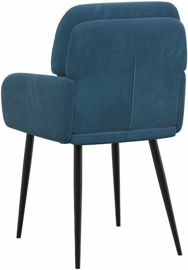 Samt Ess- und Küchenstühle Blau 2 Stück 59x59.5x90cm
