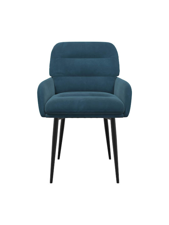 Samt Ess- und Küchenstühle Blau 2 Stück 59x59.5x90cm